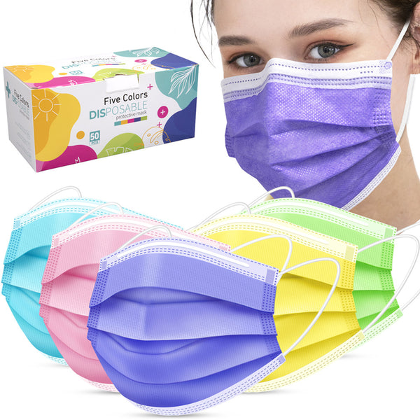 ZTANPS Face Mask,Pack of 50 Disposable Face Mask for Men & Women (Color)